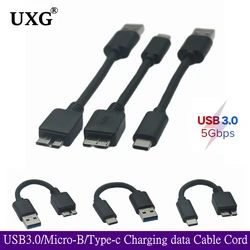 10cm 20cm 1m 5Gbps USB 3.0 A / Type-c To Micro B Charging Data Cable External Hard Drive Disk Cable For Hard Drive Computer