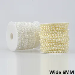 6MM Wide Hot Cotton Thread White Beige Semicircle Beads Wedding Lace Collar Neckline Trim Fabric Ribbon Bags Garment Decoration