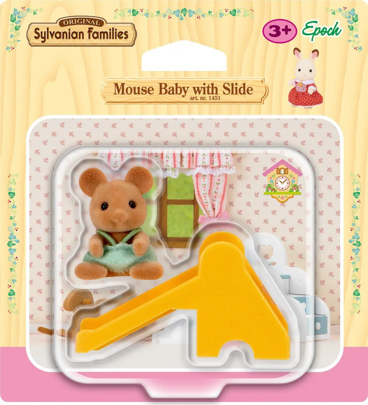 Família sylvanian mouse bebê com slide