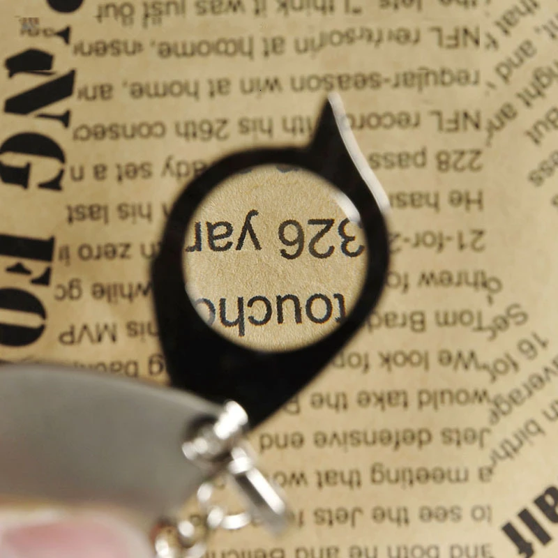 Mini Portable 10X Folding Key Ring Magnifier With Chain Daily Hand Magnifying Glasses Glass Tool Lupa Gift