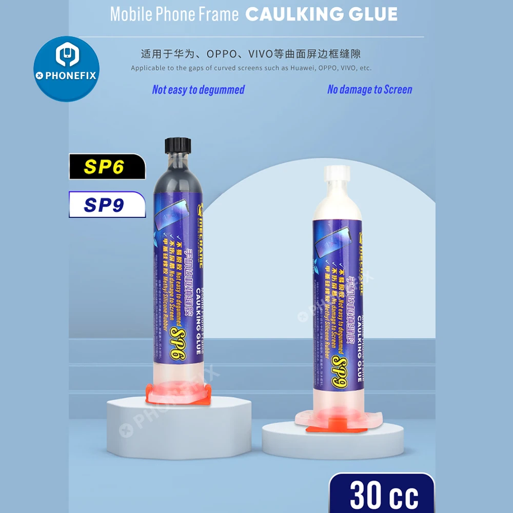 Mobile Phone Screen Caulking Glue, Cola Mecânica para Huawei, OPPO, VIVO, Moldura de tela curvada, Estrutura da tampa traseira, SP6, SP9, 30ml