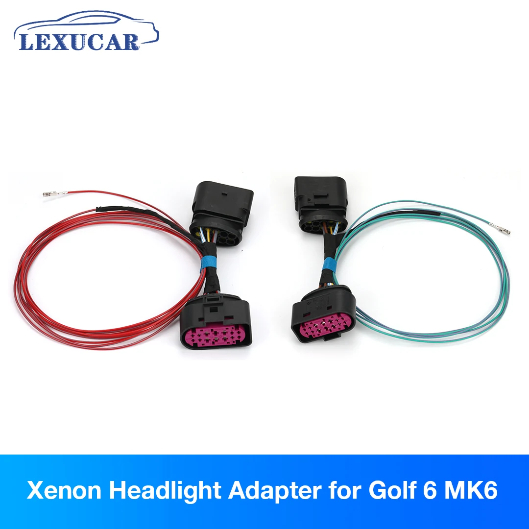 OEM HID Xenon Headlight 10 to 14 Pin Connector Adapter For Volkswagen Golf 6 MK6 VI