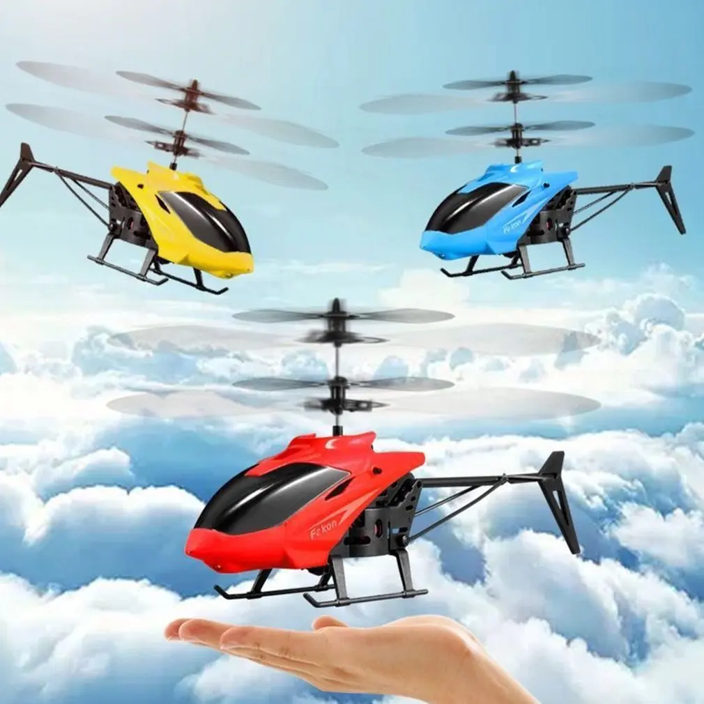 RC Induction Suspension Aircraft 2CH Remote Control Airplane With Lights Helicopter Children's Electric Outdoor Flying Toys Boys