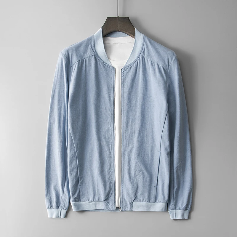 Italy Style Spring Fall Mens Jacket Linen Solid Coat Men Casual Slim Stand Collar Jacket Men Cotton Overcoat casaco de linho