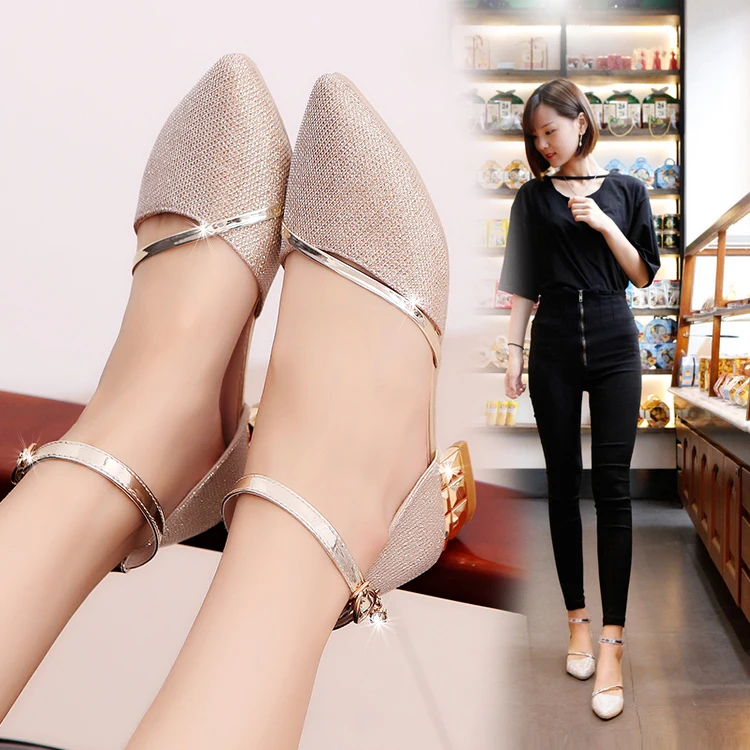 Letnie obcasy wysokie sandały na obcasie pumpy damskie klasyki Slip On Shoes Sexy kobiety Party Shoes złote srebrne wesele Slingbacks