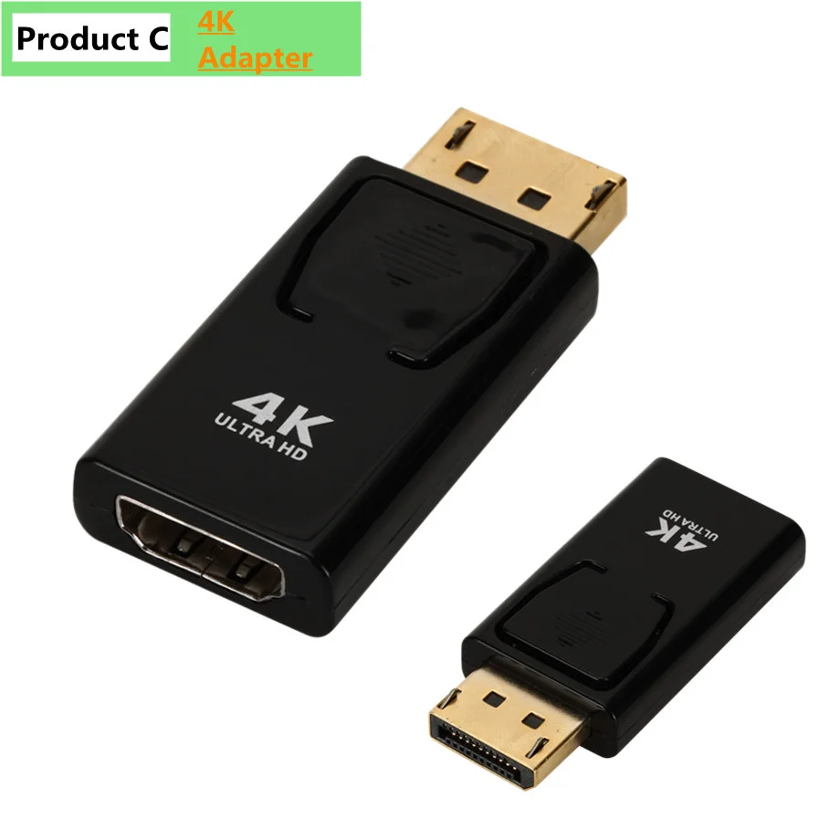 Adaptador 4K DisplayPort a HDMI, convertidor de puerto de pantalla macho DP a hembra, adaptador de Cable de TV HD, Audio y vídeo para PC y TV