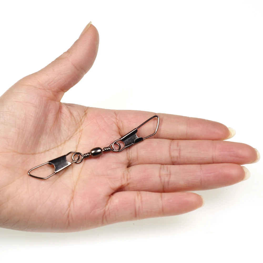 50 stücke/20 stücke Barrel Wirbel Mit Doppel Sicherheit Snaps Schnell Ändern Pin Angeln Locken Haken Stecker Angeln Gemeinsame zubehör – Detail 8