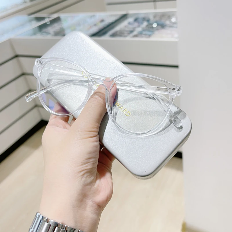 New Transparent Computer Glasses Frame Women Men Anti Blue Light Round Eyewear Blocking Glasses Optical Spectacle Eyeglass