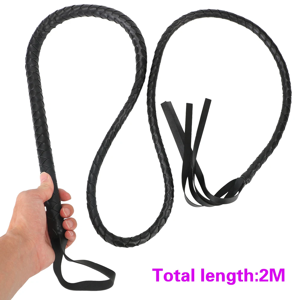 2m Long Sex Whip PU Leather Spanking Paddle Sex Tools For Couples Women Men Erotic Toys Adults Games Bondage Sets Machine Shop