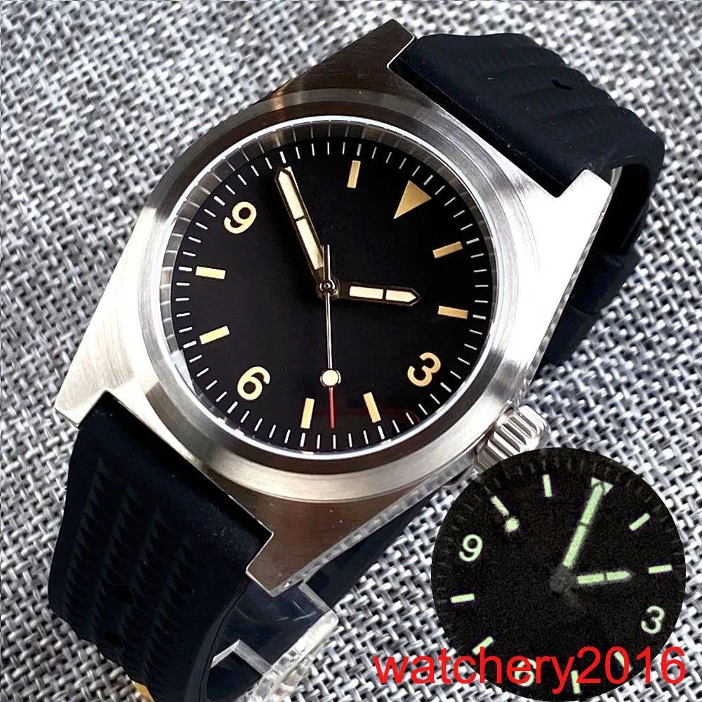 

New Tandorio 38mm NH35 PT5000 Automatic Movement Mens Watch Brushed Sapphire Glass 200m Waffle Rubber Strap