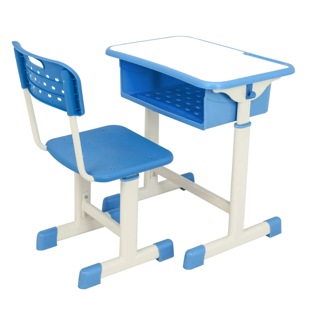 Two Colors Adjustable Student Desk and Chair Kit Set  Children Study Table Set Kids Study Desk Kids Study Homework Desk