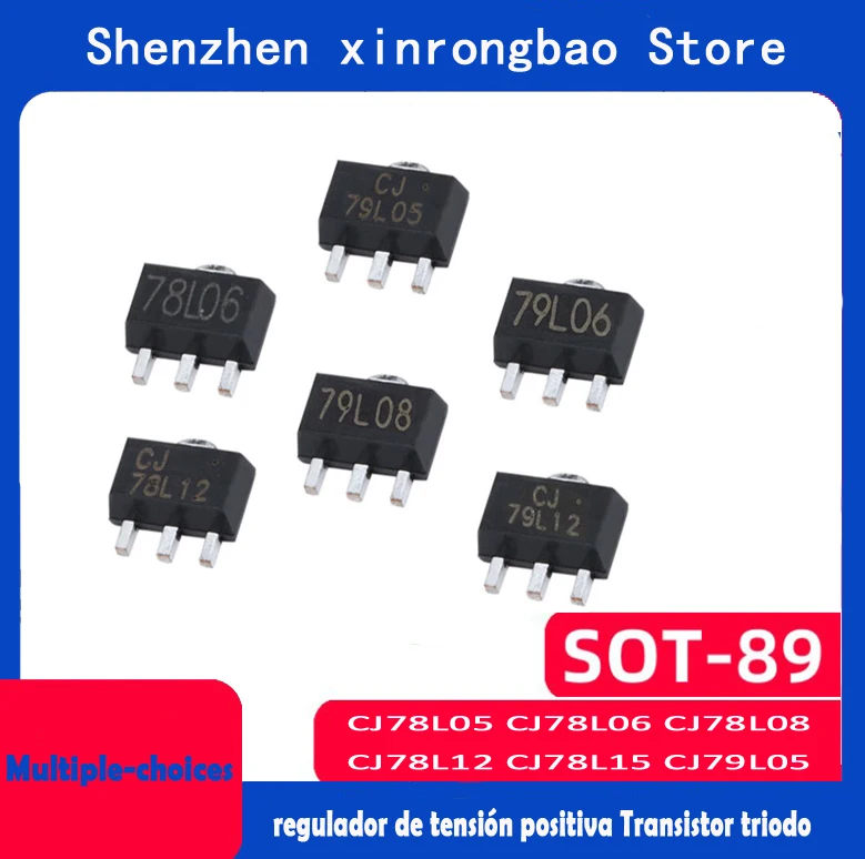 10 Uds regulador de tensión positiva Transistor triodo SOT-89 CJ78L05 CJ78L06 CJ78L08 CJ78L12 CJ78L15 CJ79L05 5V CJ79L06 6V IC