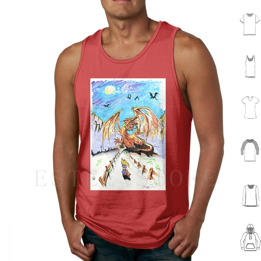 

The Young Survivor Tank Tops Vest The Young Survivor Dragon Survive Dragon Attack Little Girl Blonde Girl Girl And