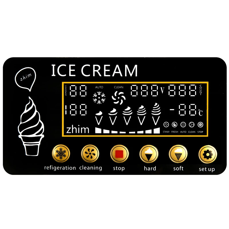 ZM-A168 ice cream machine 16-18L/H commercial desktop small three-color soft ice cream machine 1200W ice cream cone machine