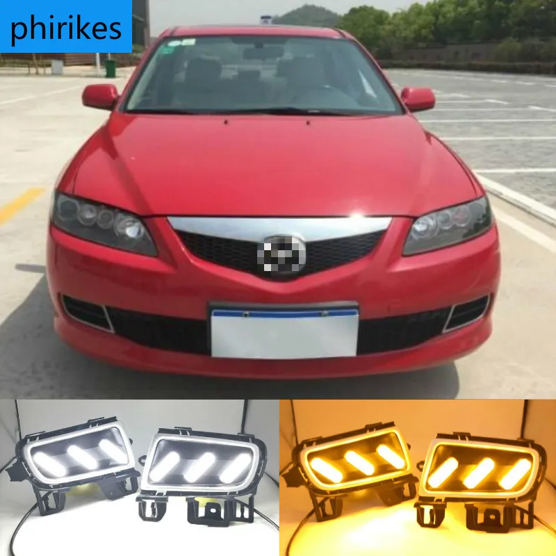 

1Pair DRL For Mazda 6 Mazda6 2005 2006 2007 2008 2009 Daytime Running Lights fog lamp cover headlight 12V Daylight