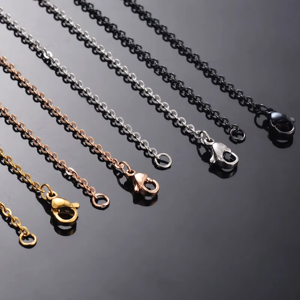Großhandel 10 Stück/Set Kettenhalsketten 1,5/2/2,5/3mm Breite Herren Damen Edelstahl Gliederkette Halsketten für Schmuck – Detail 2