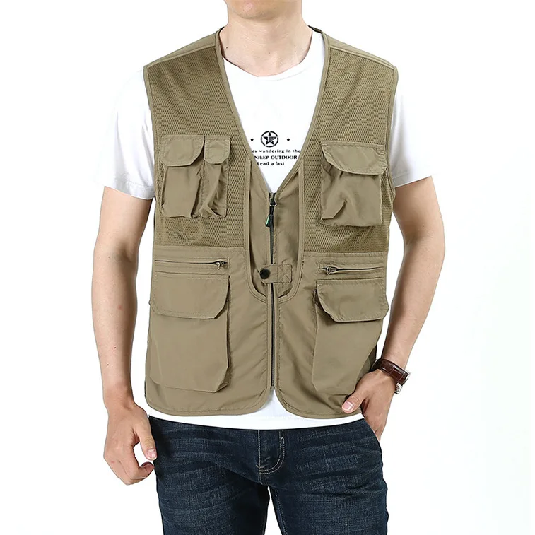 

2023 Men's Autumn New Casual Multi-Pocket Outdoor Quick-Drying Breathable Mesh Fishing Photographical Vest