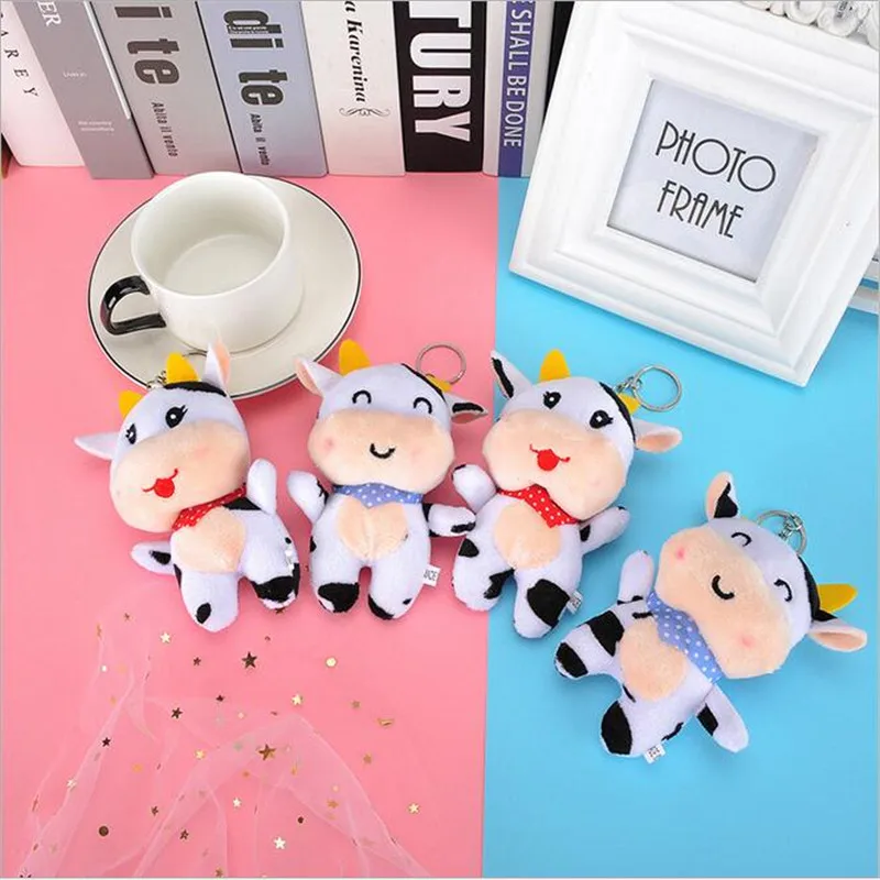 1PCS Cute Little Cow Plush Toy Bull Symbol Of  The Year Mascot  Pendant Stuffed Toys For Girls Gift Doll Grab Machine Doll 12cm