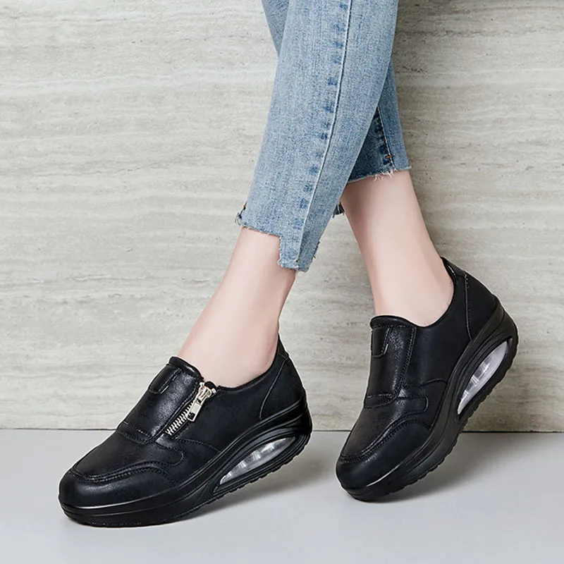 Fashion Women Shoes New Spring Thick-Soled Ladies Shoes Comfortable Sport Height Increase Casual Sneakers tenis feminino WSH4352