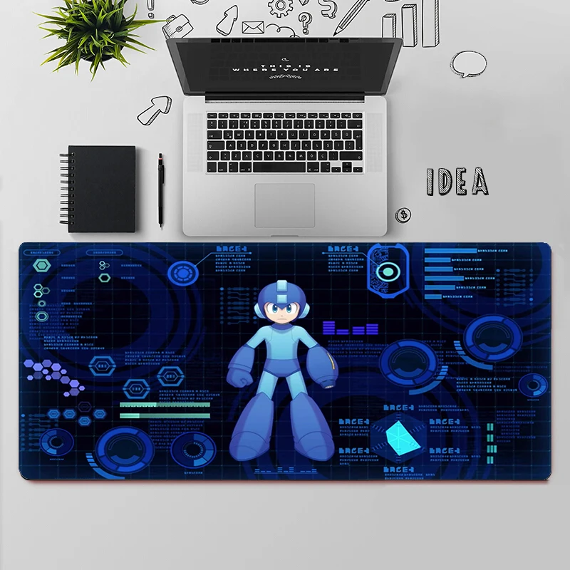 Grand tapis de souris Mega Man Rockman pour PC Gamer, accessoire pour ordinateur de bureau, taille XXL