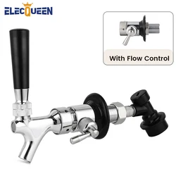 Home Brew Beer Tap Faucet with Flow Control Valve, US Standard Draft Beer Taps Adjustable Keg Dispenser Ball Lock Disconnect Kit