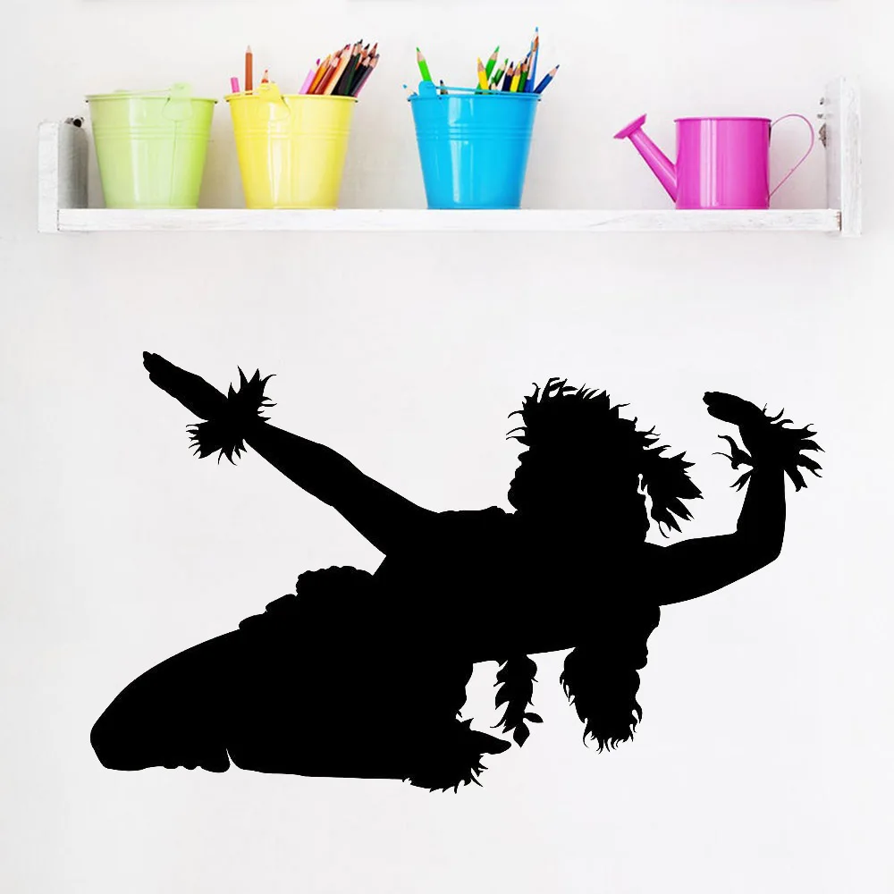 Sexy Girl Wall Decal Classroom Art Decoration Hawaiian Hula Dancer Vinyl Stickers Nursery Kids Room Interior Design Decor Z702