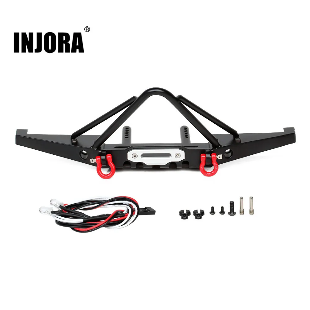 INJORA Metal Front Bumper for 1/10 RC Crawler Car Axial SCX10 & SCX10 II 90046 90047