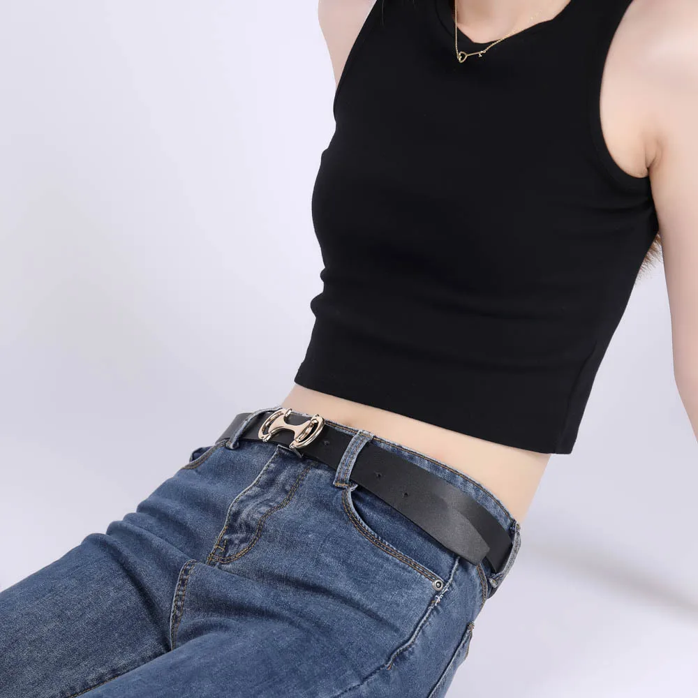 Narrow Goth Fashion Luxury Vintage Designer Belt G Buckle High Quality Women Leather Dress Strap GG Belt for Jeans Dress