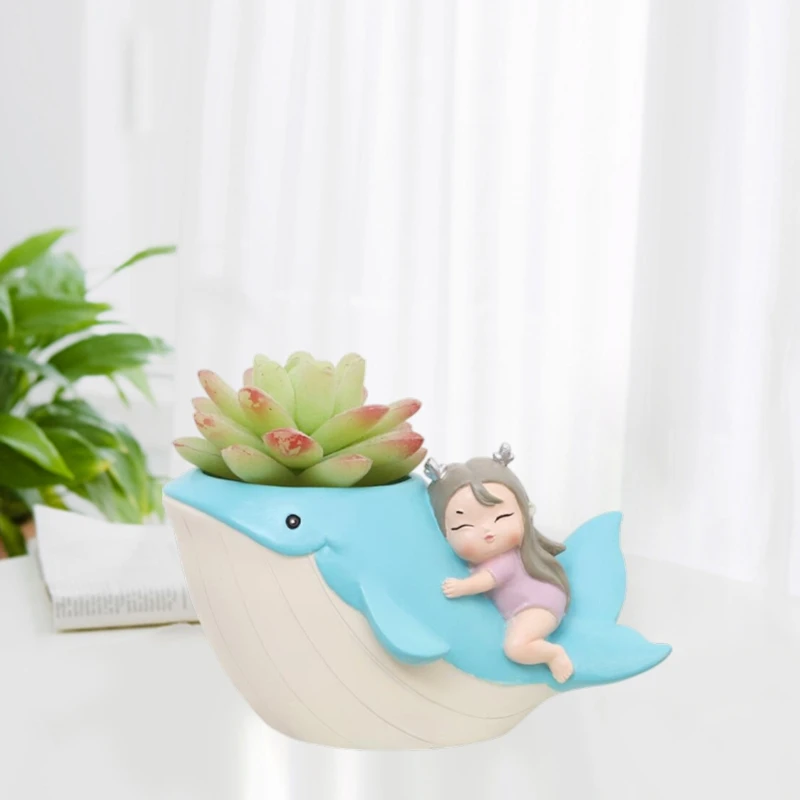 Nette Whale Blumentopf Silikon Form Beton Harz Gips Vase Form DIY Halter Zement Pflanzer Werkzeuge Ornament Tisch A5KE – Detail 3