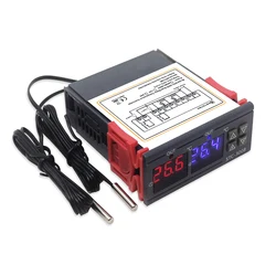 Dual Digital Temperature Controller  Incubator Thermostat Two Relay Output Thermoregulator Heater Cooler Control Switch STC-3008