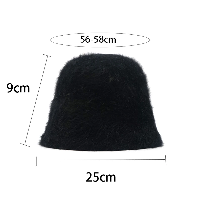 New Fashion Bucket hats wool Autumn Winter Panama Caps Plush Pot Hat Women Fur Protection From Cold And Warm Fisherman's Hat