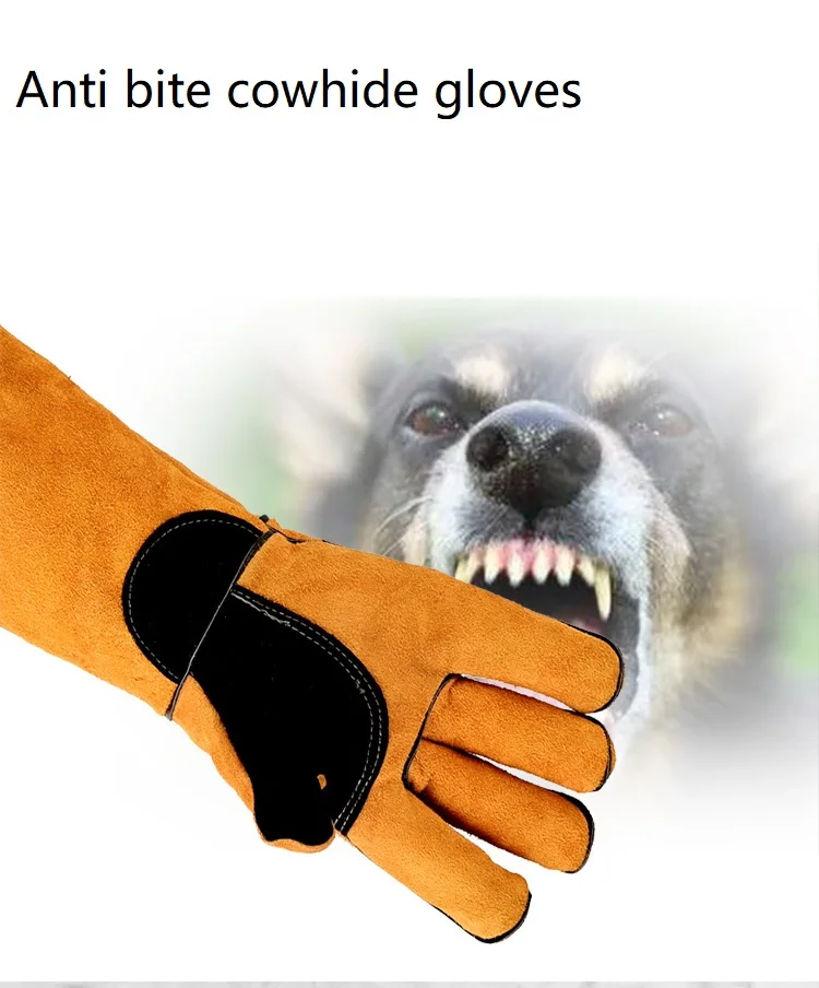 Anti-bite Safety Bite Gloves For Catch Dog,cat,reptile,animal Ultra Long Leather Green Pets Grasping Biting Protective Gloves