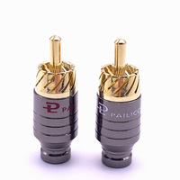 2pcs/1red+1white rca plug small hole lotus terminal car audio and video interface 24k gold Applicable wire diameter 5mm
