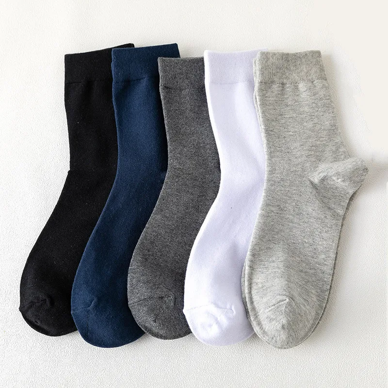 

5Pairs/Lot Men's Cotton Socks Large Size Black Business High Quality Men Socks Breathable Spring Summer for Male US size(6.5-12)