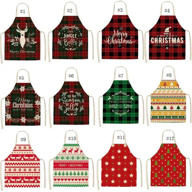 

Linen Merry Christmas Apron Christmas Decorations for Home Kitchen Accessories New Year Christmas Gifts SN3477