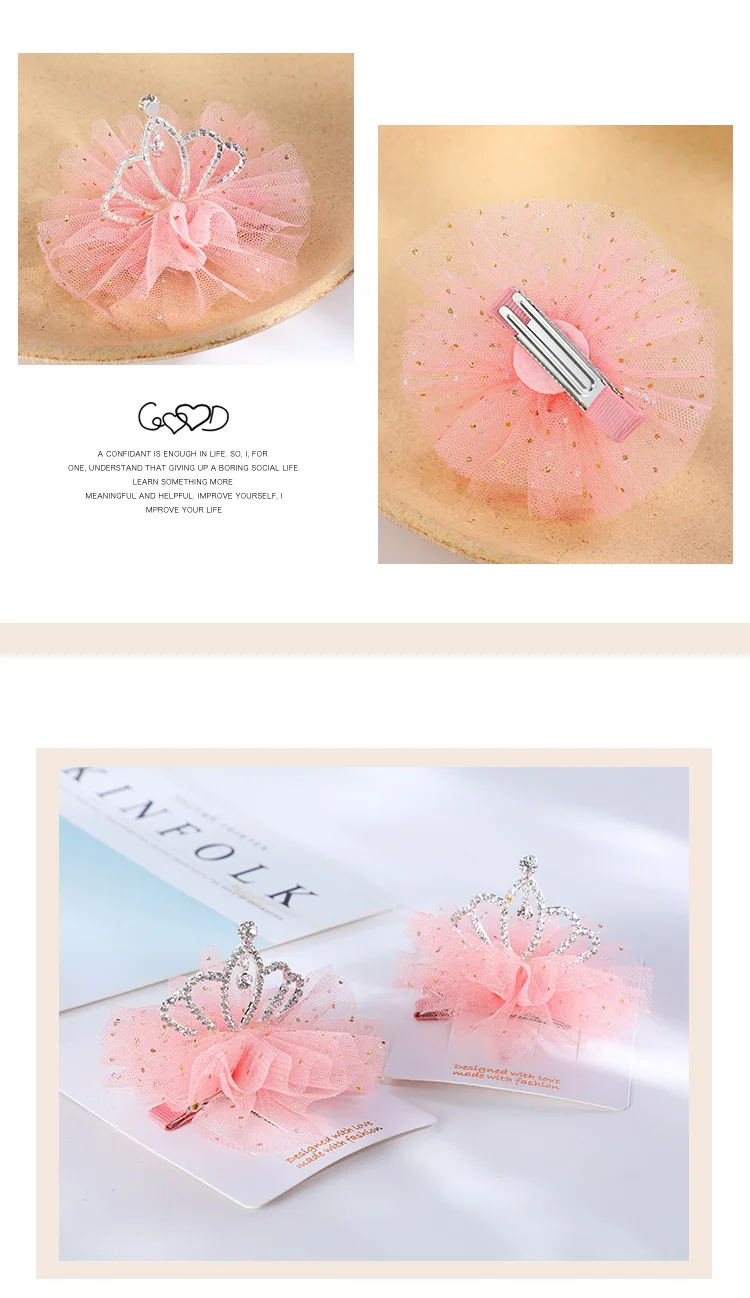 Kinder Krone Haarspangen Seitenclip Geburtstag Kopfschmuck Mesh Prinzessin Serie Mädchen Haarnadel Snap Haarspangen Haarspangen für Mädchen – Detail 5