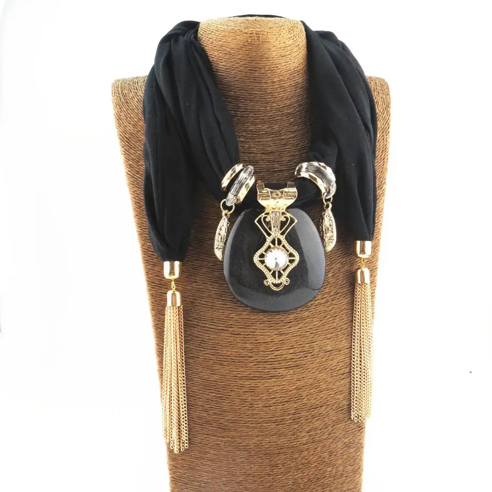 Multi-style Jewelry Statement Necklace Pendant Scarf Women Bohemia Neckerchief Foulard Femme Accessories Hijab Stores