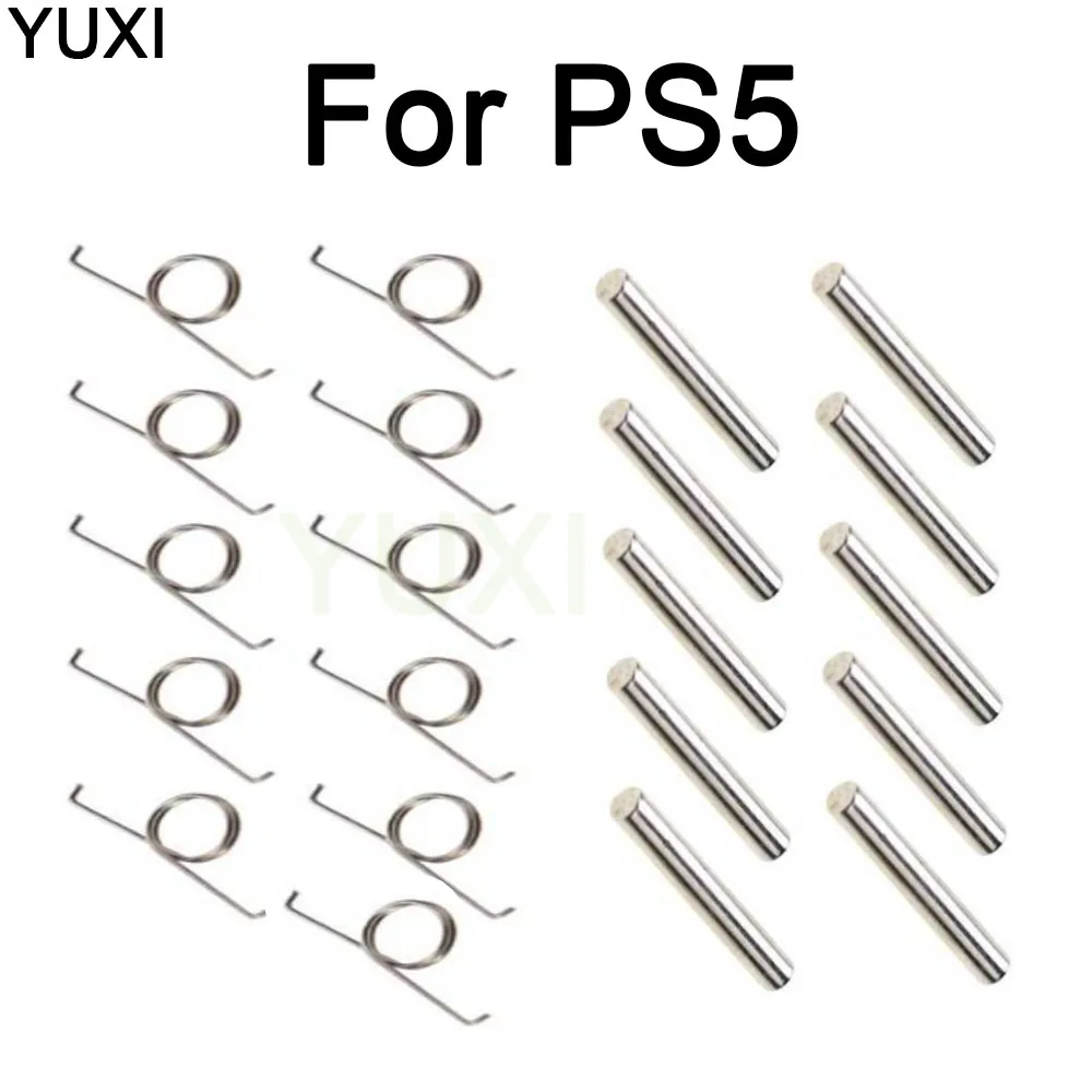 YUXI 10PCS New PS5 L2 R2 Trigger Button Spring Metal Replacement R2 L2 Trigger Buttons Component Buckle for PS5 Controller Parts