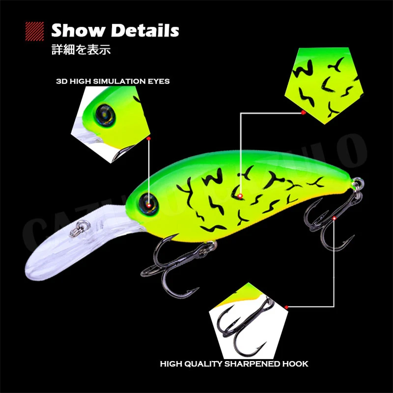 Crankbait Phụ Kiện Câu Cá Dụ Cau Nhân Tạo Trọng Lượng 14.5G 10Cm Peche En Mer Nổi Wobblers Biển Bass Đuôi Cá leurre