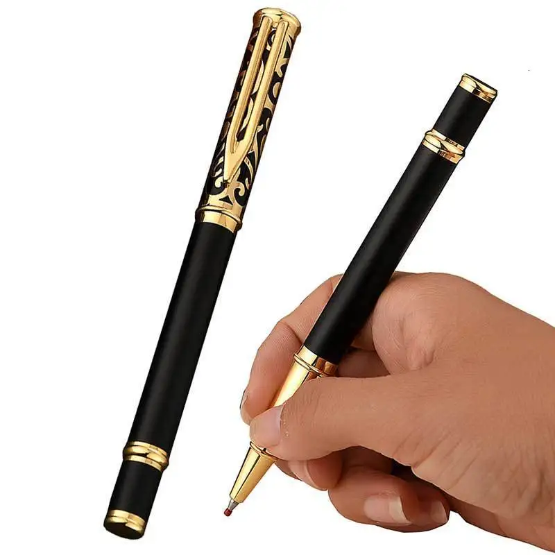 Stylos à bille creux en métal pour étudiants, stylo rmatérielle, fournitures de papeterie scolaire, bureau d\'affaires de luxe, écriture, 03750