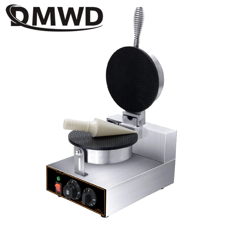 Commercial Electric Ice Cream Waffle Cone Maker Palacinka Baker Crepe Cone Baking Machine Crispy Egg Roll Cake Oven Iron Plate