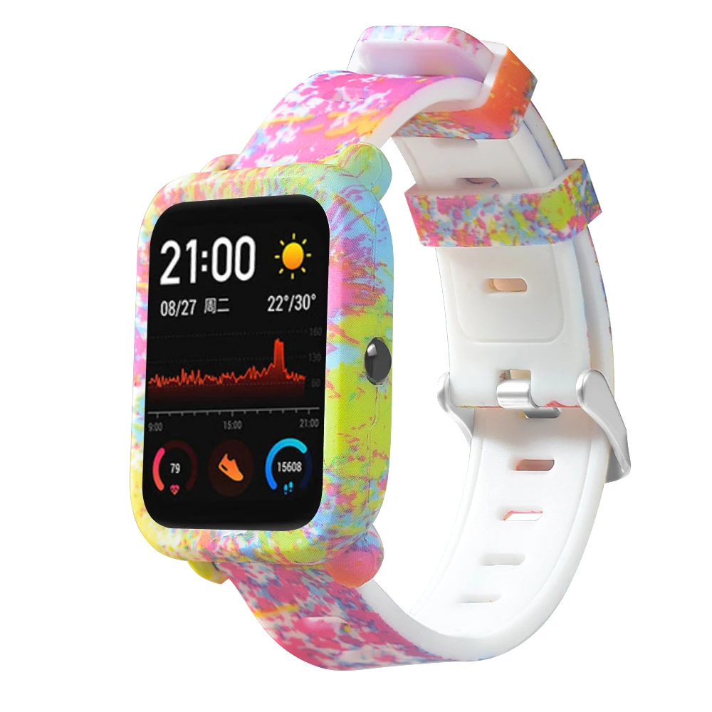 FIFATA Neue Bunte Silikon Ersatz Strap Für Huami Amazfit GTS Uhr Strap Silikon Abdeckung Fall Für Amazfit GTS Uhr Fall