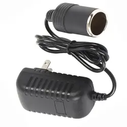 Portable Home 220V to 12V Car Cigarettes Lighter Socket Adapter Converter Cable Cigarette- Lighter