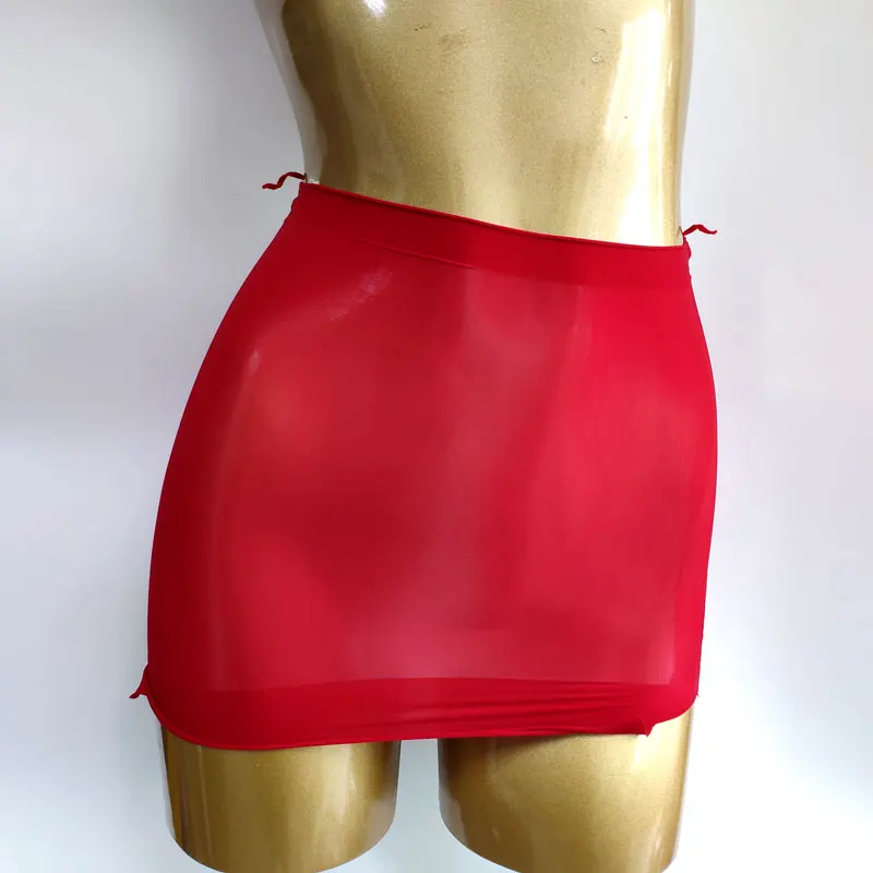 

Double Use Oil Shiny OL MINI Skirt Sheer Gloosy Tight Pencil Cute Skirt See Through Candy Color Micro Mini Skirt 912