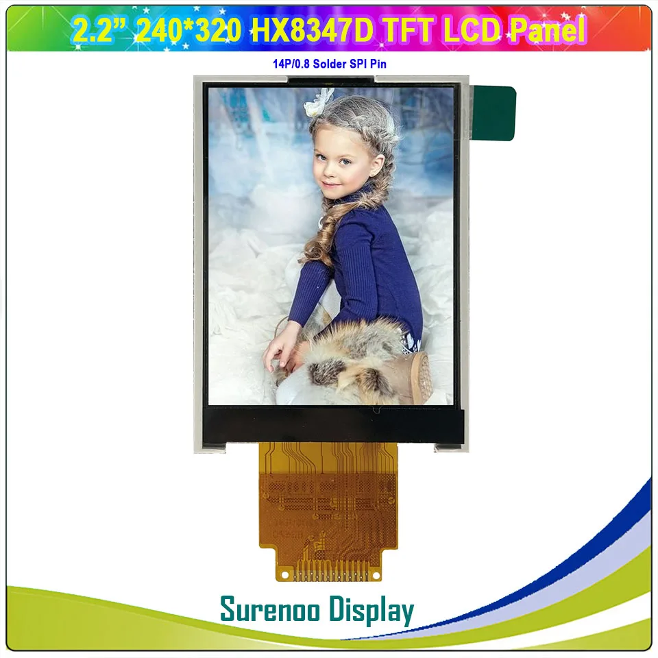 Panel Layar Display Modul TFT LCD SPI Serial 2.2 "Inci 240*320 Driver ILI9341 Bawaan LCM