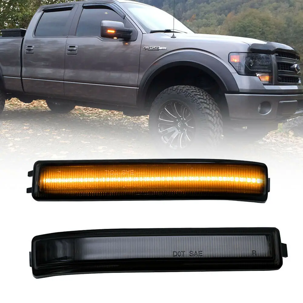 

Smoke Lens Amber LED Side Mirror marker Light for Ford F-150 2009-2014 Raptor SVT 2010-2014 turn signal light