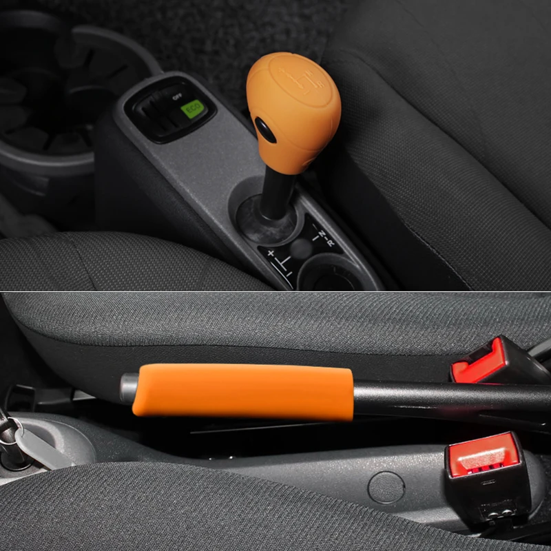 Car Shift Gear Lever Protective Shell Handbrake Silicone Cover Park Brake For Smart Fortwo W451 Styling Decoration Accessories