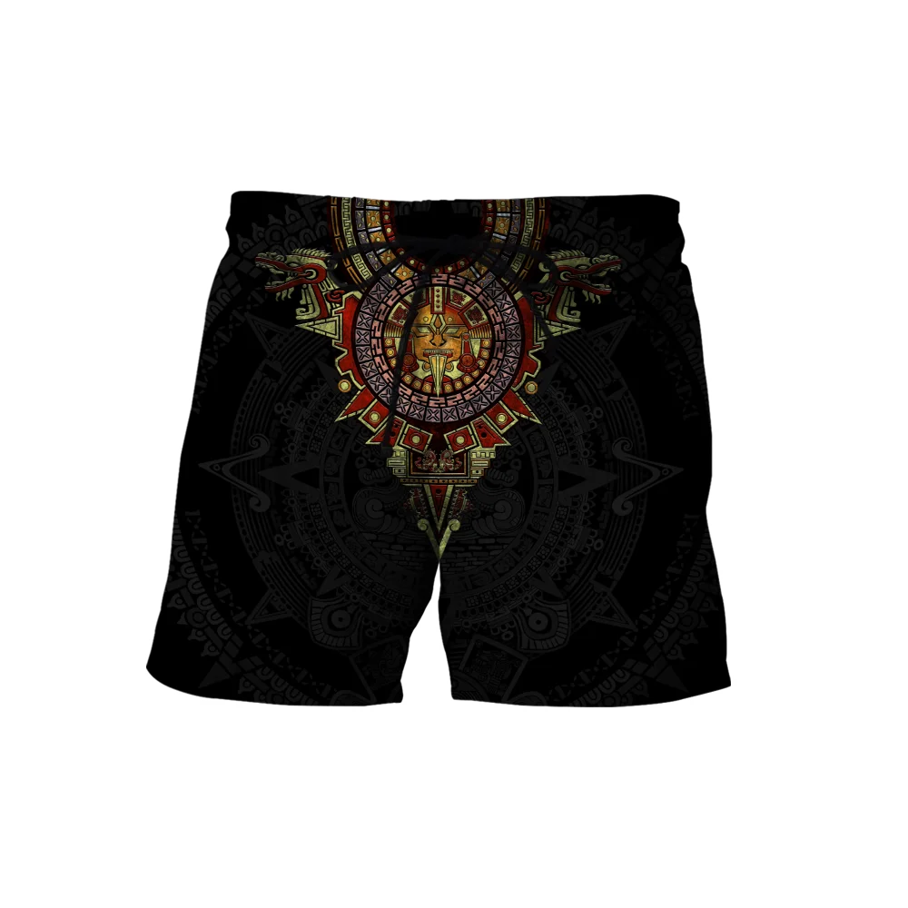 Wolf Tattoo Mens 3D Print Board Shorts Retro HipHop Summer Beach Shorts Quick Dry Unisex Streetwear Harajuku Casual Baggys 01