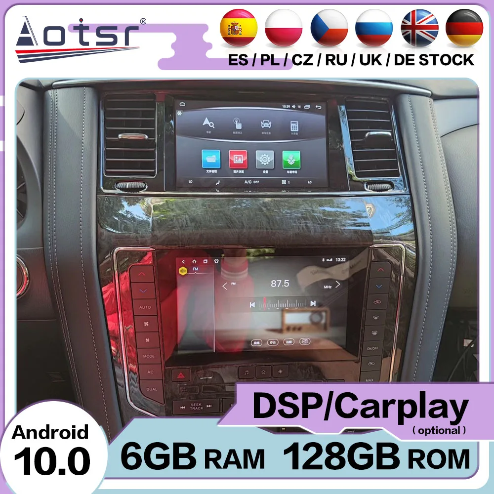 Carplay Android 10 Player For Nissan Patrol Armada Royale Y62 2010 2011-2016 2017 2018 2019 2020 GPS Navi Stereo Radio Head Unit