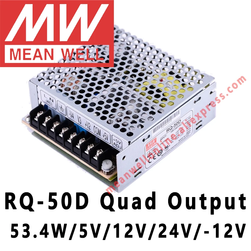 

Mean Well RQ-50D 5V/12V/24V/-12V AC/DC 53.4W Quad Output Switching Power Supply meanwell online store